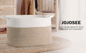 Large Cotton Rope Storage Basket – Foldable Laundry & Blanket Bin (55×38×30cm)