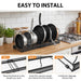 Expandable Pan Organiser Rack with 10 Adjustable Dividers — Pot Lid Holder for Kitchen Cupboards
