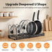 Expandable Pan & Lid Organiser Rack – 10 Adjustable Dividers, 2 Metal Frames