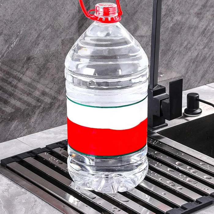 304 Stainless Steel Foldable Sink Drain Rack — Retractable Dish Drainer (S/L)