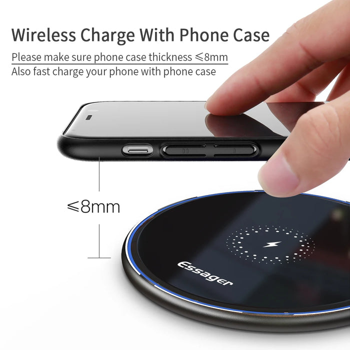 15W Qi Wireless Charging Pad — Fast Charger for iPhone, Samsung & AirPods