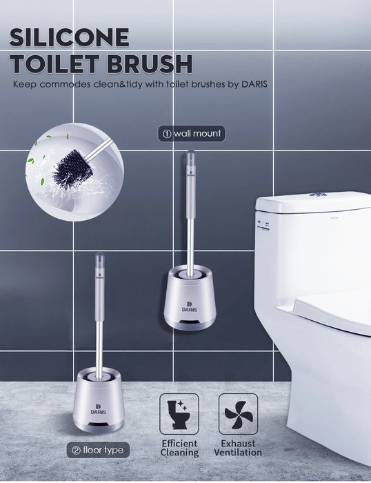 SDARISB Long-Handle Silicone Toilet Brush with Bendable Head (DR-FE94)
