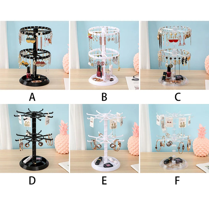 Rotating Jewellery Organiser – Compact Stand for Earrings, Necklaces & Bracelets