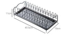 Iron Dish Drying Rack with Tray – Compact Kitchen Drainer, Black, 40.5×19×11 cm