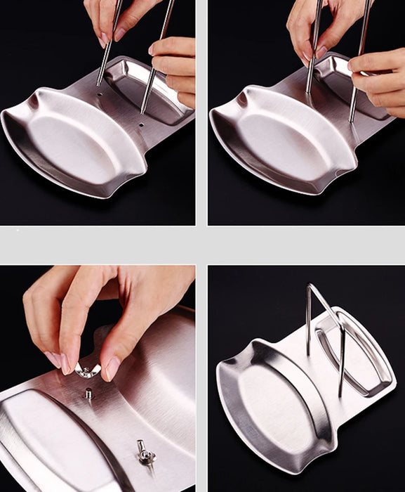 Stainless Steel Detachable Pot Lid & Utensil Rack
