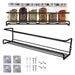 2-Pack Metal Wall-Mounted Spice Rack – Single-Layer Carbon Steel Hanging Organiser