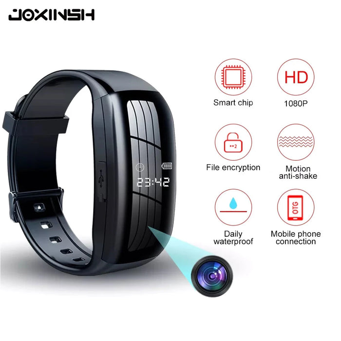 Mini 1080p Wristband Camera with Hidden TF Slot & Audio