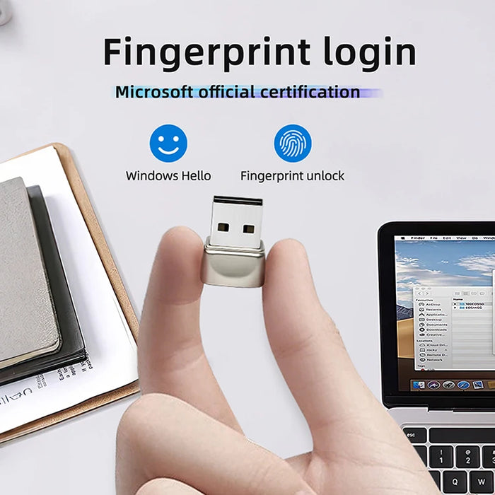 Mini USB Metal Fingerprint Reader for Windows Hello (FP200/WA27)