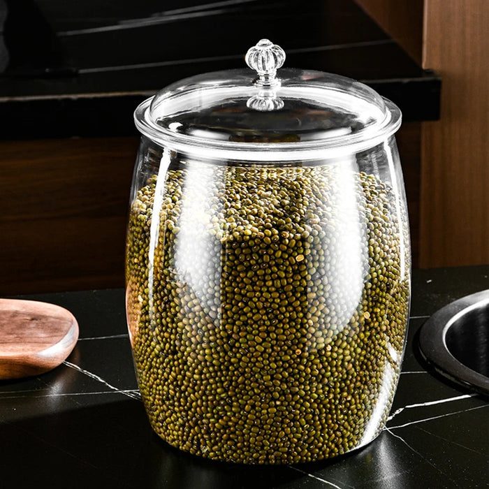 Airtight Clear Plastic Food Canister – 2.2 / 3.8 / 6.5L Flour, Cookie & Candy Jar with Lid
