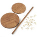 Wooden Jewellery Organiser Tower — 12 or 18 Golden Hooks, Round Base