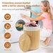 Bamboo Laundry Basket with Lid & Removable Liner, 36×36×50cm (14.2×19.7in)