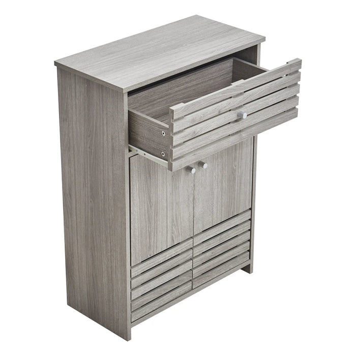 Modern Wooden Freestanding Bathroom Cabinet - Grey Oak, 60 x 30 x 85cm