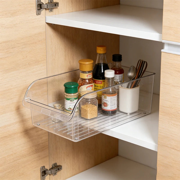 Fridge Can Dispenser & Storage Bin – Clear Fridge Organiser for Cans, Bottles & Pantry
