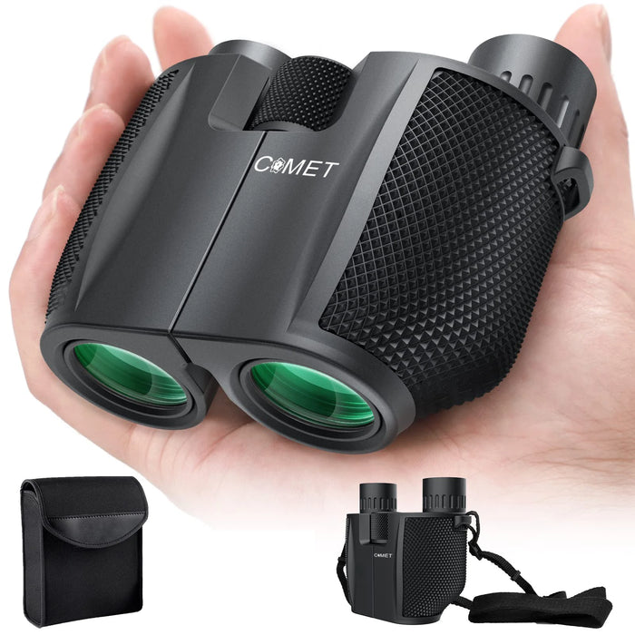 10x25 Folding Compact Binoculars — 10x Magnification, BAK4 Prism, FMC Lens