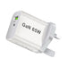65W GaN USB‑C PD 3.0 2‑Port Wall Charger — USB‑A + USB‑C, White (UK/EU/US/AU plugs)