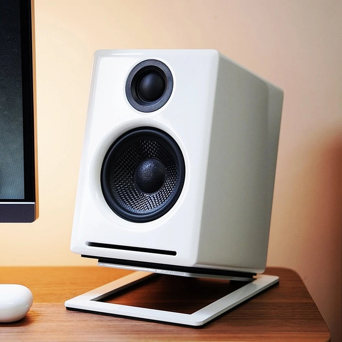 2-Pack Tilted Speaker Stands – Desk Risers for Edifier MR4/MR3/MR3BT & Eris e3.5