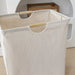 Large Dual-Handle Laundry Hamper — Tall Freestanding Waterproof Cotton Basket (Khaki)