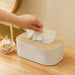 Bamboo & Solid Wood Tissue Box — Removable Napkin Holder, White or Black