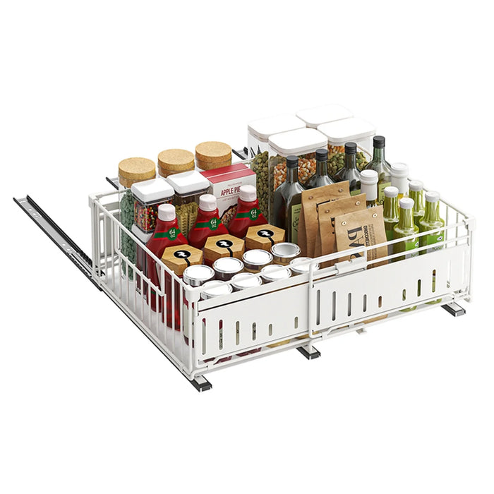 Expandable Pull-Out Cabinet Organiser — Slide-Out Drawer Storage Shelf for Kitchen
