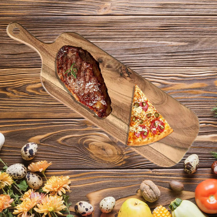 Double-Sided Wooden Cutting Board with Handle — Charcuterie & Serving Platter (Two Sizes)
