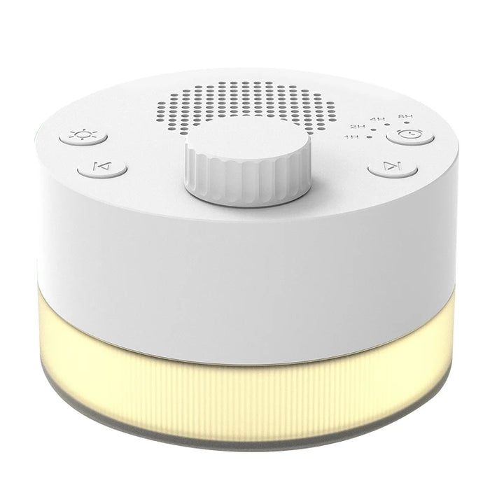 Portable White Noise Machine — 24 Soothing Sounds, Warm Night Light & Memory