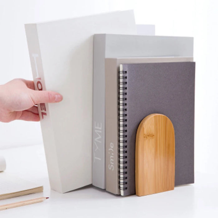 Nature Bamboo Desktop Bookends – Bamboo Book Stand (S & L)