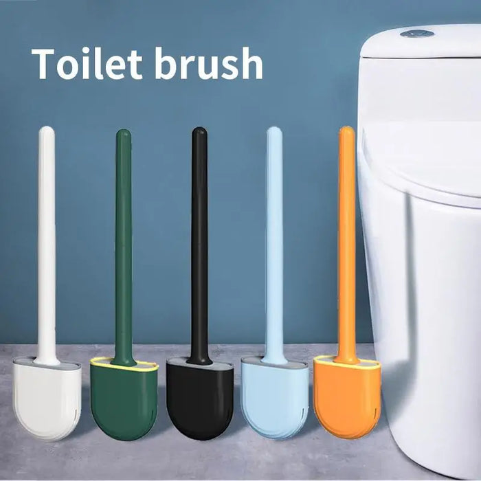 Silicone Soft‑Bristle Wall‑Mounted Toilet Brush with ABS Handle