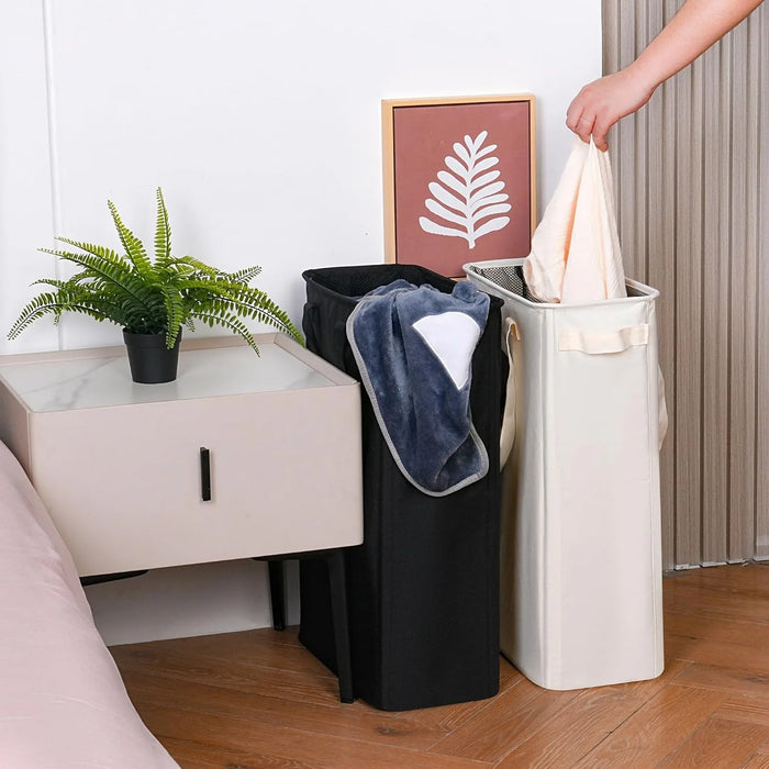 Foldable Oxford Laundry Basket – Large Capacity Dirty Clothes Storage, Beige or Black