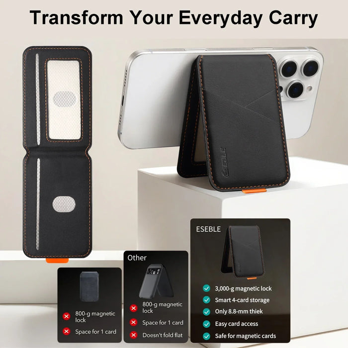 MagSafe Magnetic Card Holder in Artificial Leather for iPhone 13–17