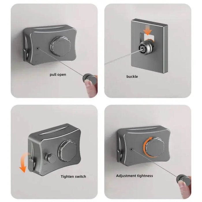 Wall-Mounted Retractable Clothesline — Space-Saving Adjustable Indoor Laundry Line