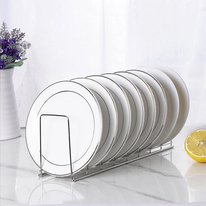 Stainless Steel Dish Draining Rack – Space‑saving Plate & Bowl Holder (Free‑standing)