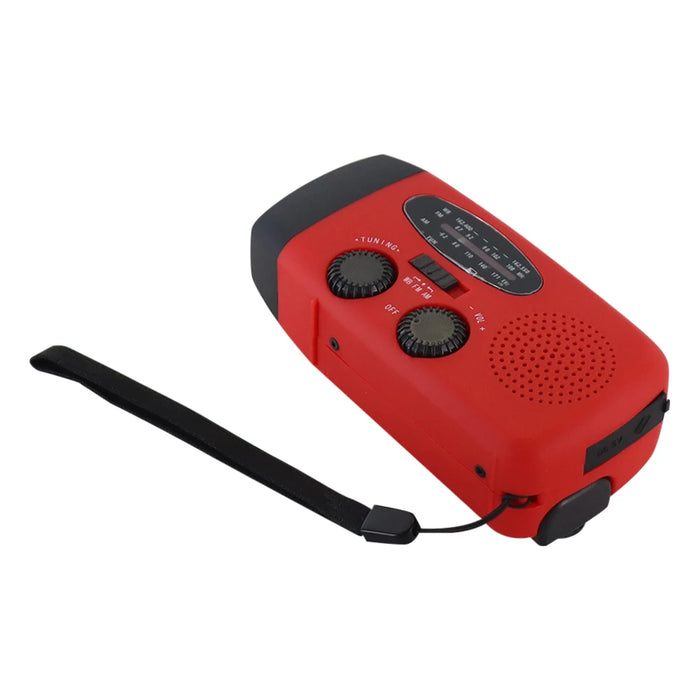 Emergency Solar & Hand‑Crank Radio with 2000mAh Power Bank, LED Torch & AM/FM
