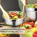 6-Piece Stainless Steel Nesting Mixing Bowls with Black Lids and Non-Slip Bases