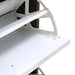 Narrow 3-Tier Flip-Top Shoe Cabinet – Walnut & White Vertical Storage