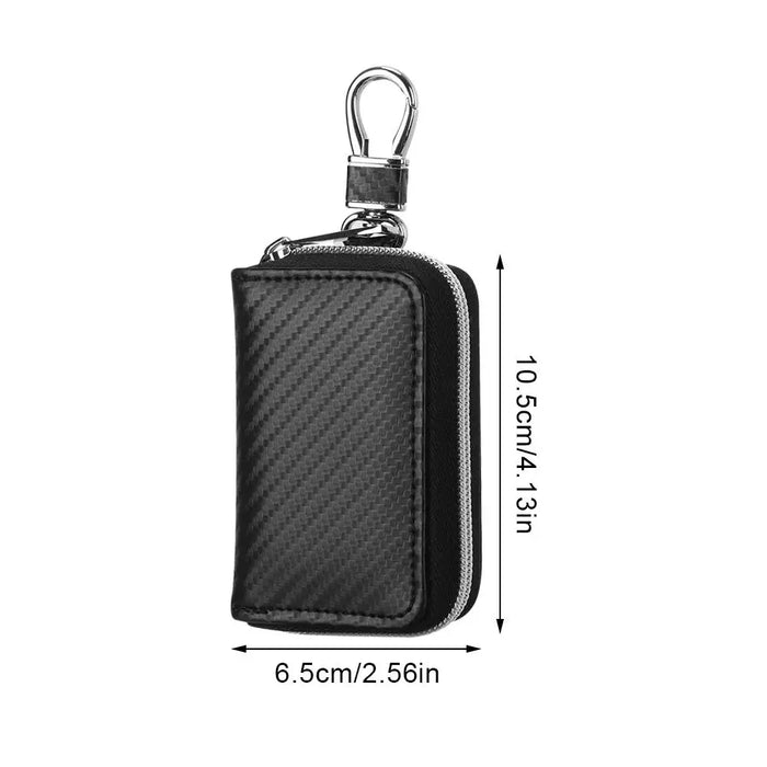 Portable RFID-Blocking Key Pouch — Zipped Faraday Case for Car Keys