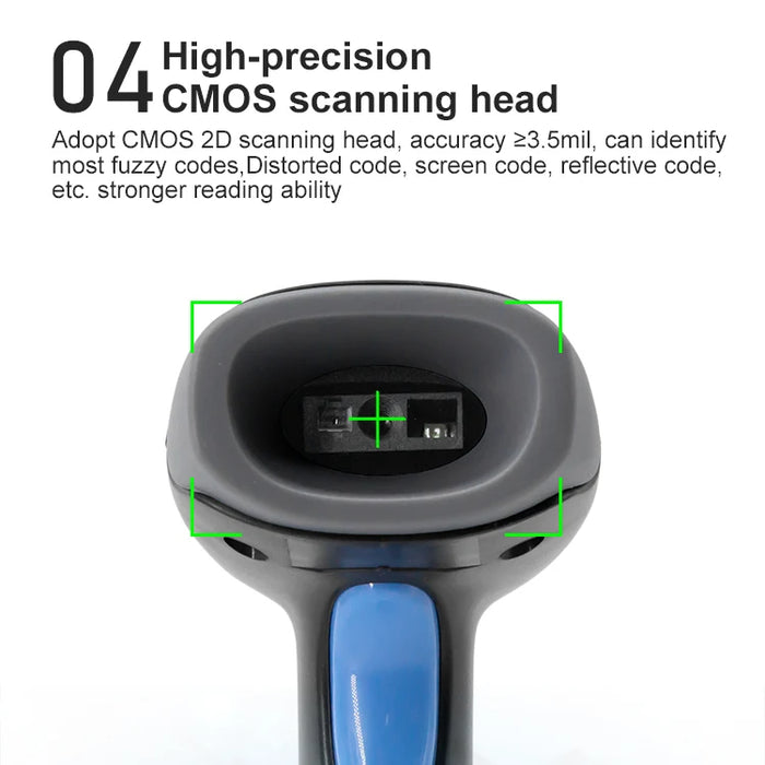 U20 1D/2D Handheld Barcode & QR Scanner — USB · 2.4G Wi‑Fi · Bluetooth