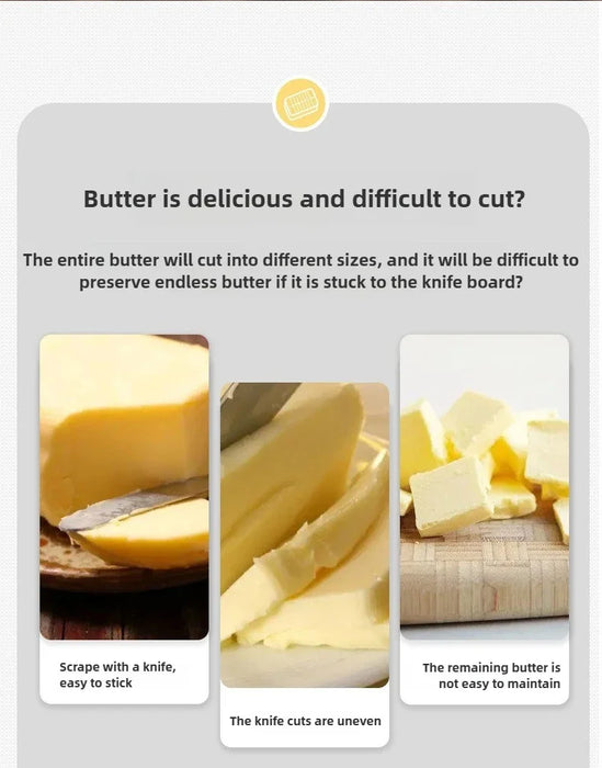 Airtight Butter Slicer & Keeper with Lid — Cutter and Fridge Storage Dish