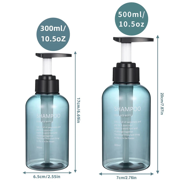 Refillable Pump Dispenser Set for Shampoo, Conditioner & Body Wash — 500 ml (1 or 3 pack)