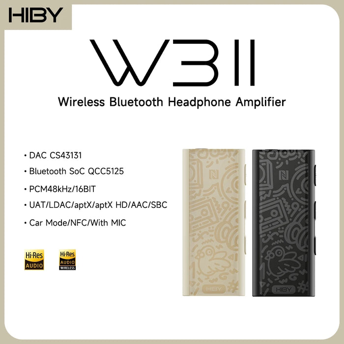 HiBy W3 Gen 2 USB-C DAC & Headphone Amplifier — Bluetooth, NFC, Car Mode
