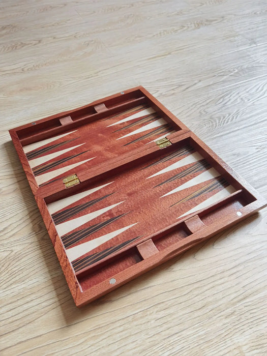 Handmade Luxury Wooden Backgammon Set – Portable Family Travel Game (11–19in)