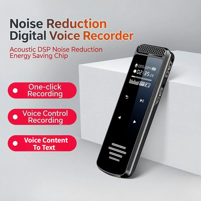 HD Voice‑Activated Digital Recorder (Touchscreen) with Noise Reduction & MP3