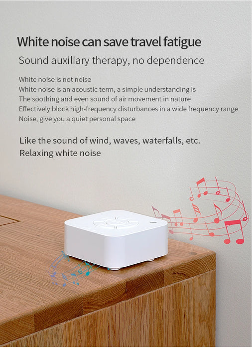 Portable Baby White Noise Machine – 10 Relaxing Sounds, USB Rechargeable, Auto-Off Timer