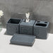 Ceramic 4-Piece Bathroom Organiser Set — Soap Dispenser, Lotion Bottle, Toothbrush Cup & Soap Dish