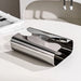 Stainless Steel Tissue Box — Irregular Pull-Paper Dispenser (Silver)
