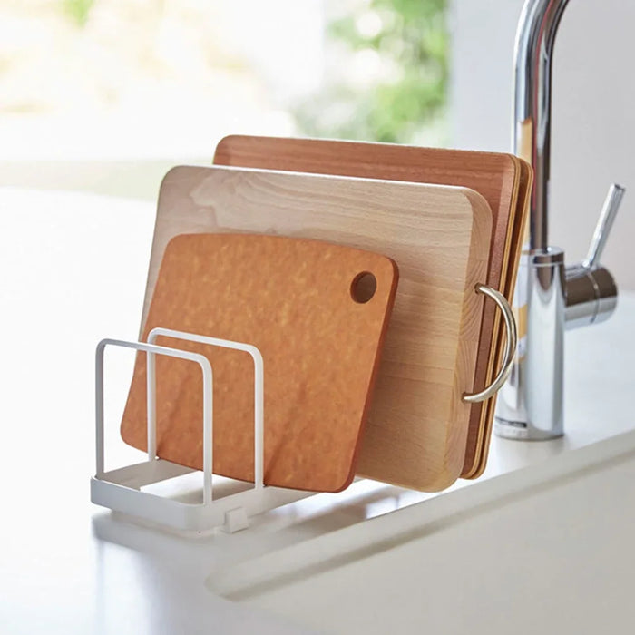 Stainless Steel Pot & Pan Lid Rack — Plate, Tray & Cutting Board Organiser