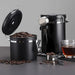 Airtight Stainless Steel Coffee Canister 22oz (1800ml) with Scoop — Black