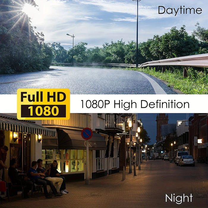 1080P Wi‑Fi Dual Dash Cam — Front & Interior, Night Vision, Loop Recording