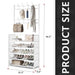 5-Tier Metal Coat & Shoe Rack with 8 Hooks — White