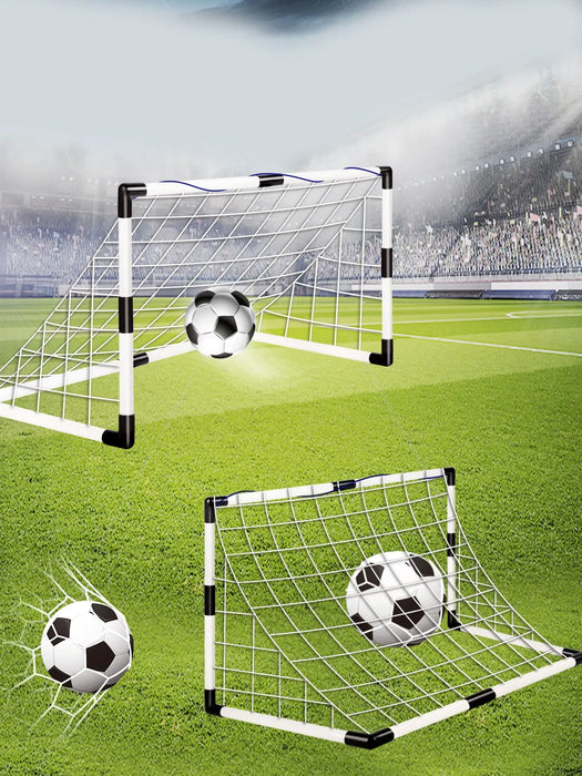 Children's Foldable Football Goal with Pump & Ball — Outdoor Lawn Training Gift