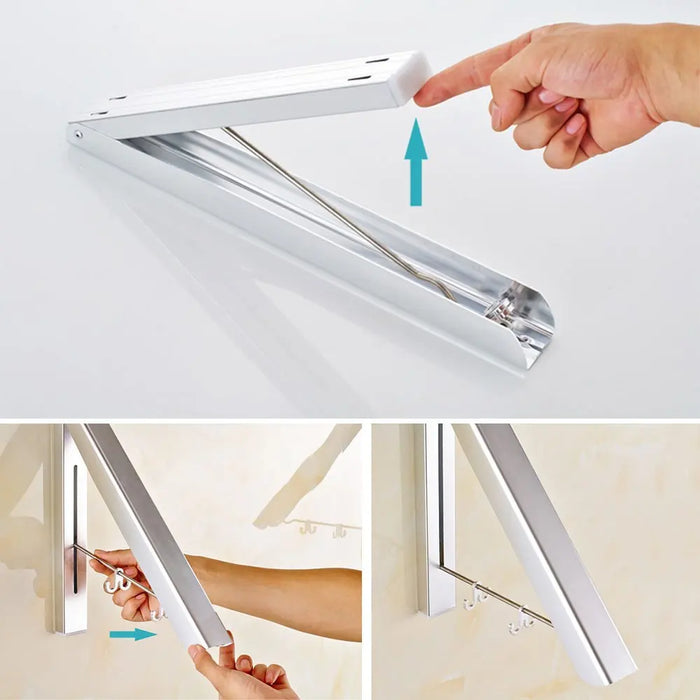 Folding Wall-Mounted Clothes Airer – Space-Saving Coat & Shirt Rack